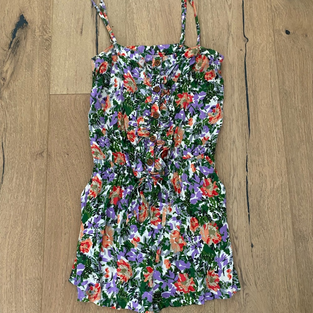 Floral Sleeveless Romper - Multicolor